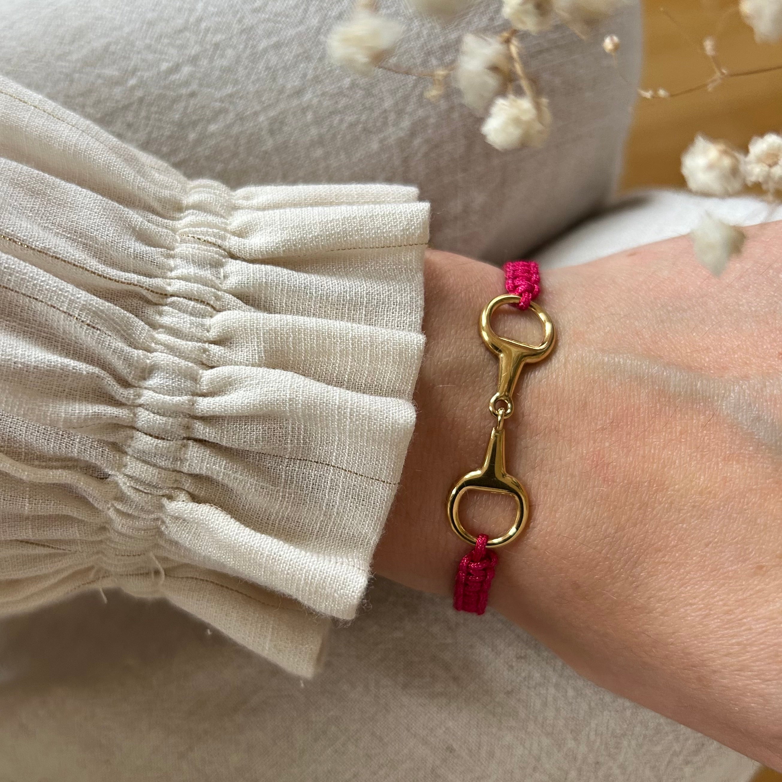 Bracelet Taka fuschia doré