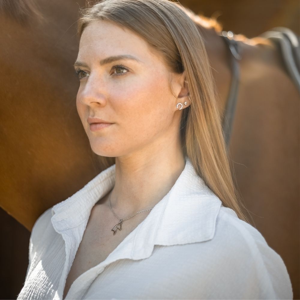 Collana con testa di cavallo in acciaio inossidabile Horsy