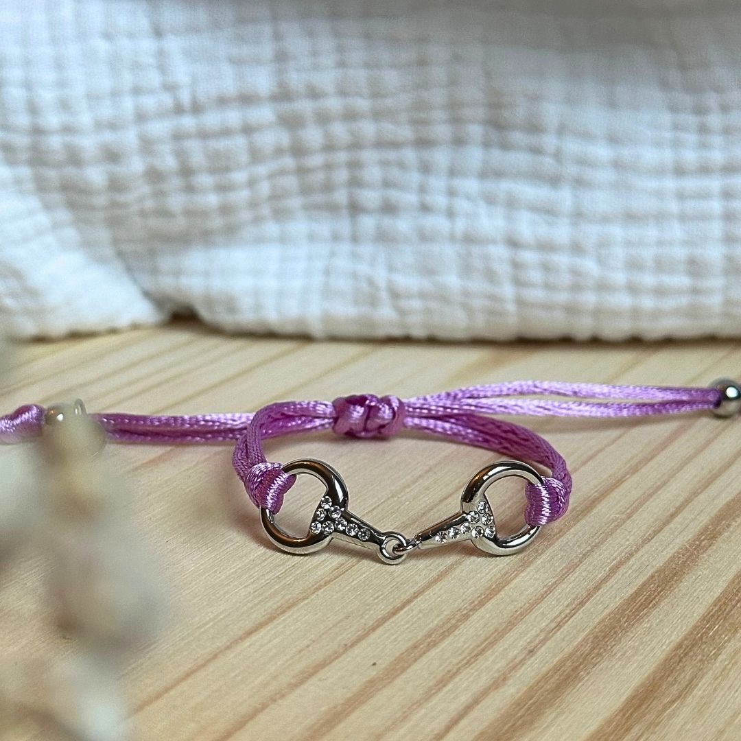 Sam - Bracciale con morsetto in raso e strass