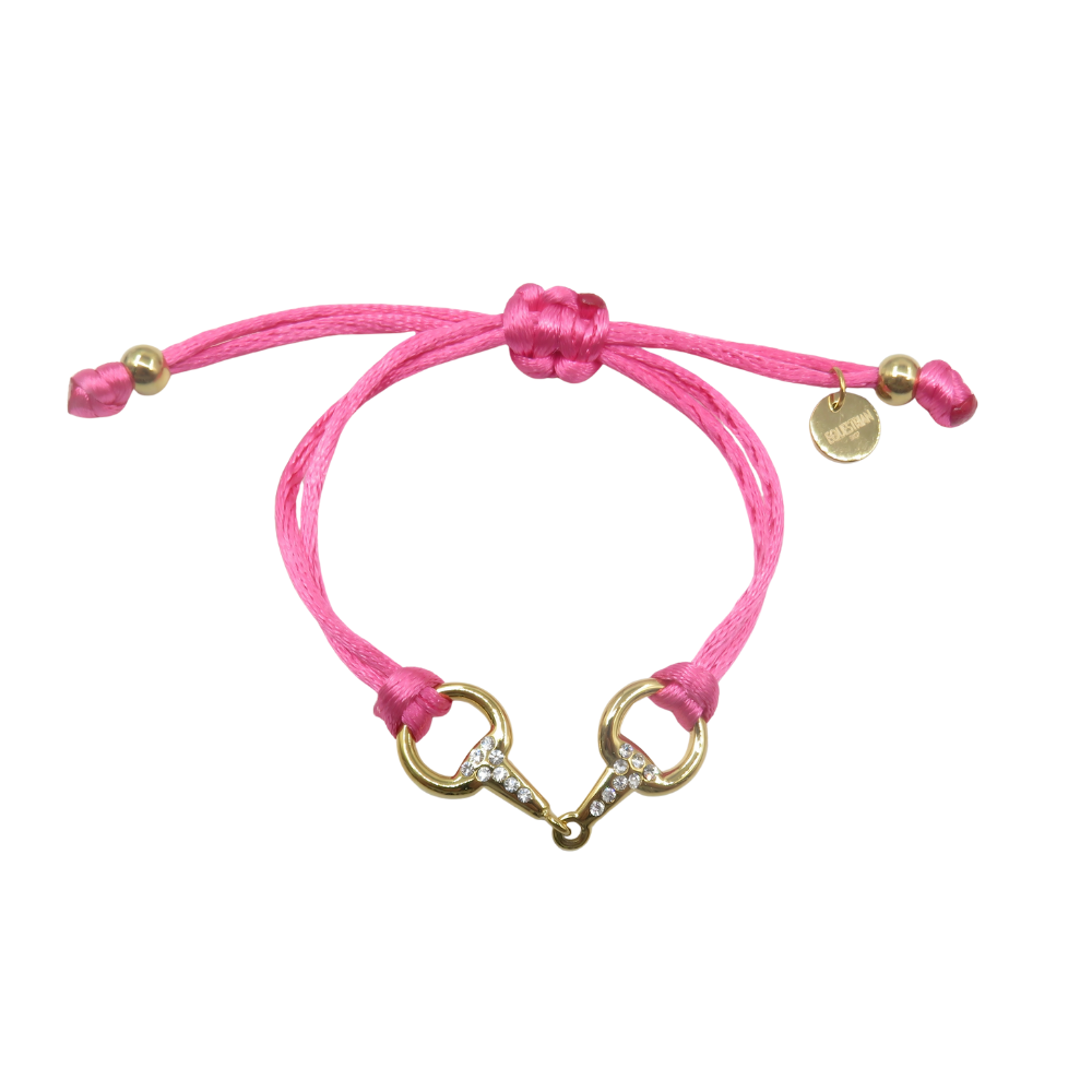 Sam - Bracciale con morsetto in raso e strass
