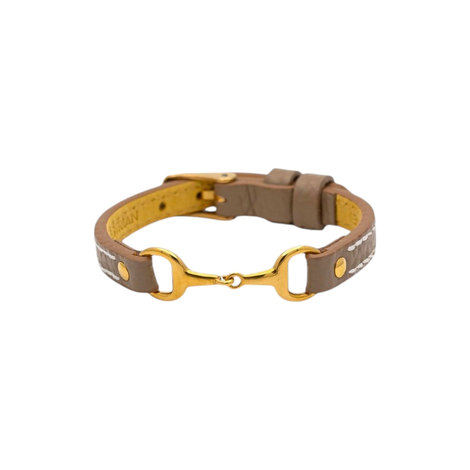 bracelet fano cuir marron dorée