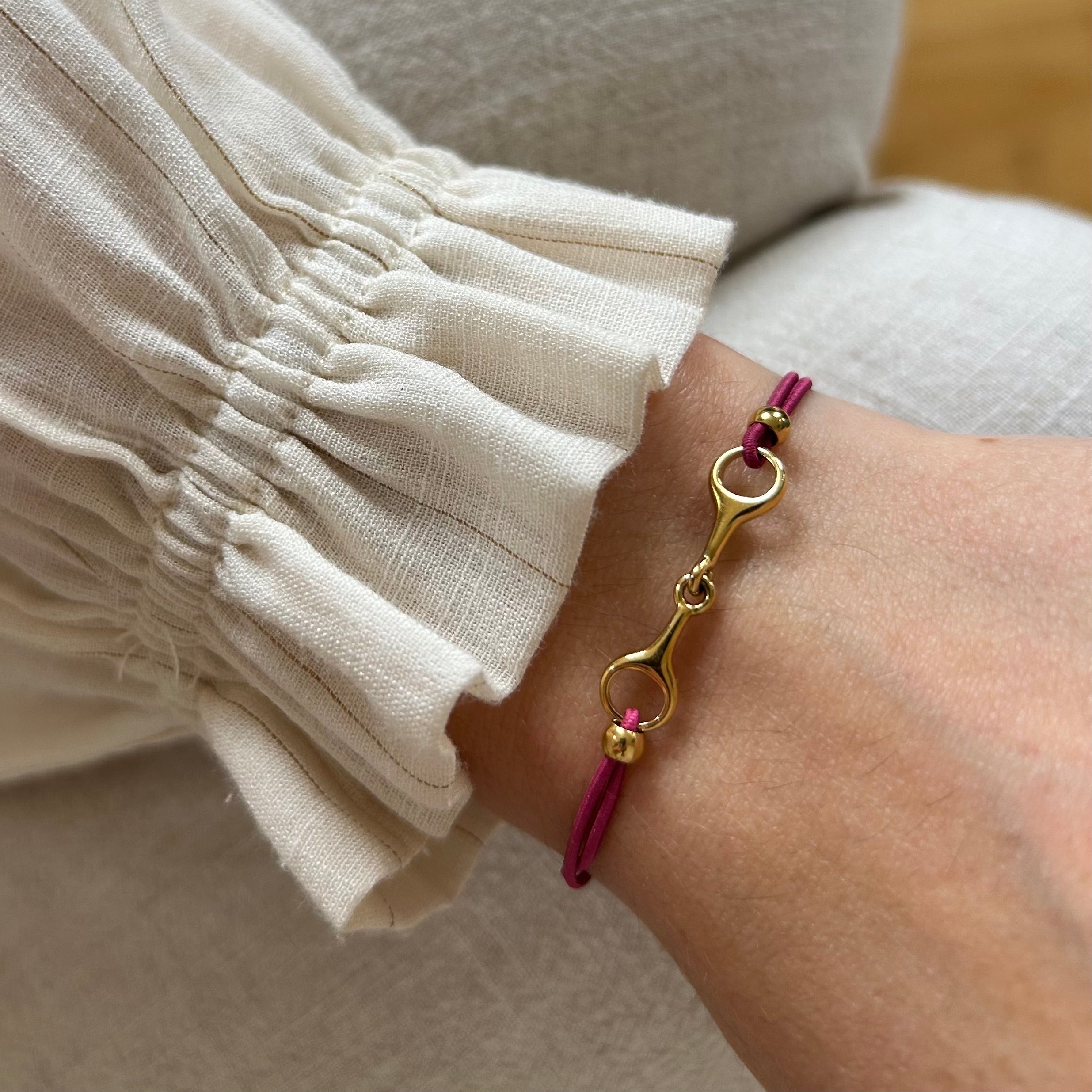 Bracelet Léo fuchsia doré