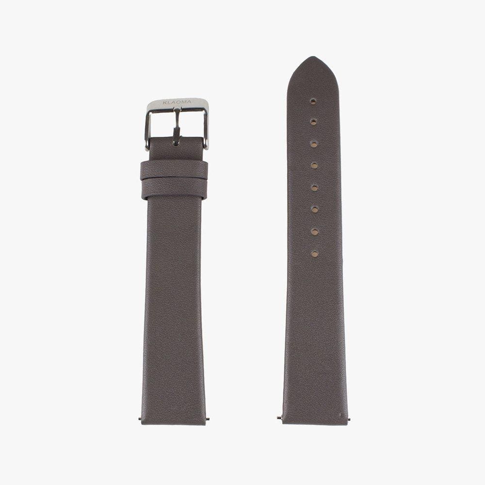Bracelet de montre cuir Gris Anthracite/Argenté Equestrian shop