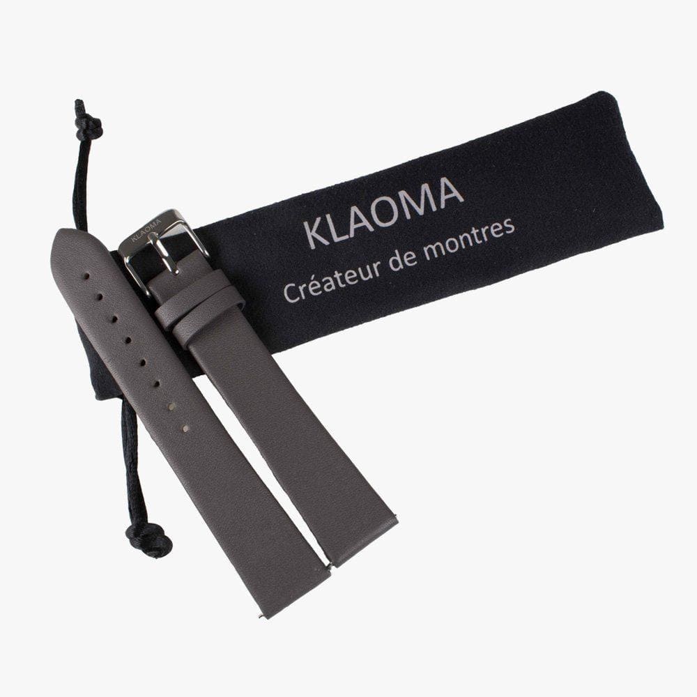 Bracelet de montre cuir  Gris Anthracite/Argenté Equestrian shop